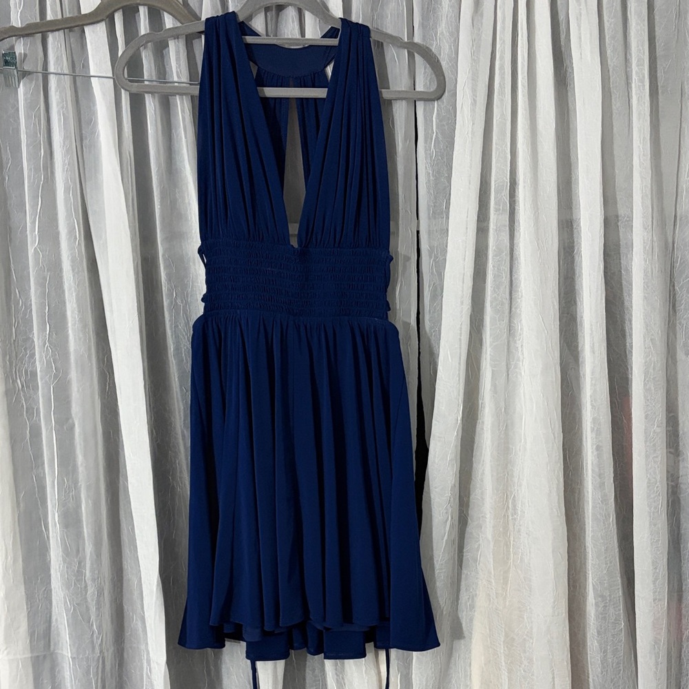Express Deep Blue Backless Dress